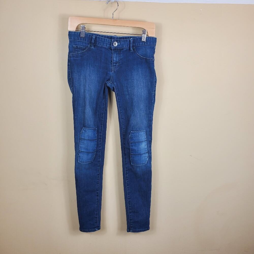 AX Armani Exchange Moto Knee Patch Skinny Jean Size 2